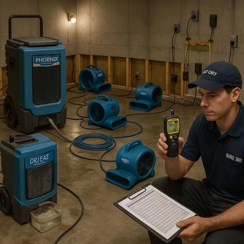Structural Drying and Dehumidification process in Hanover, OH
